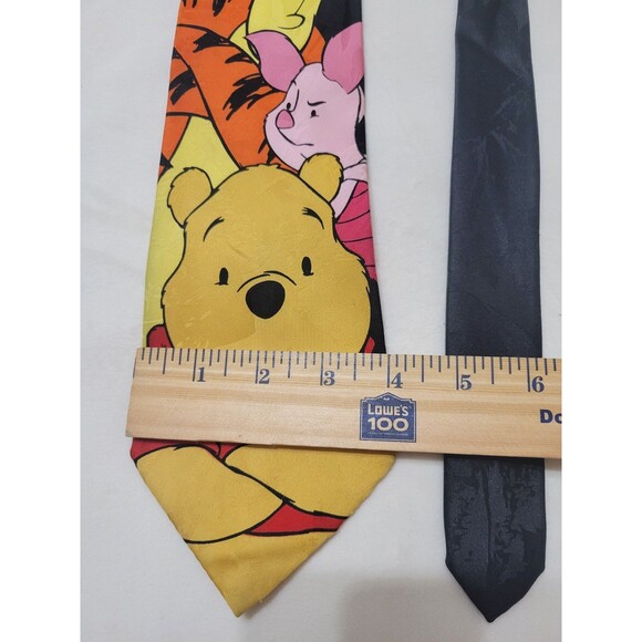 Men's Black Tie Disney Winnie The Pooh And Friends Tigger Eeyore Piglet Poly - Picture 8 of 9